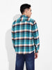 Men's Blue Regular Fit Casual Checkered Shirt