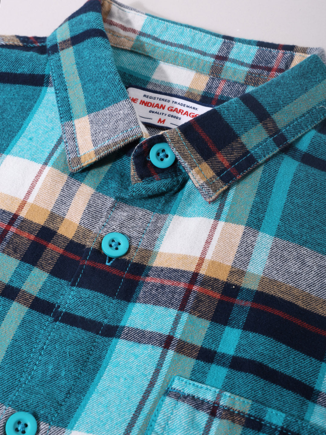 Men's Blue Regular Fit Casual Checkered Shirt