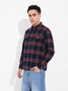 Men's Navy Regular Fit Casual Checkered Shirt