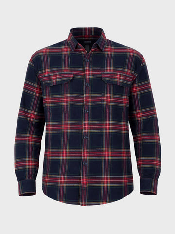 Men's Navy Blue Regular Fit Checkered Casual Shirt