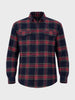 Men's Navy Blue Regular Fit Checkered Casual Shirt