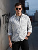 Men's Grey Relaxed Fit Printed Casual Shirt