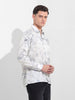Men's Grey Relaxed Fit Printed Casual Shirt