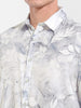Men's Grey Relaxed Fit Printed Casual Shirt