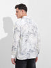 Men's Grey Relaxed Fit Printed Casual Shirt