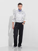 Men's Grey Relaxed Fit Printed Casual Shirt