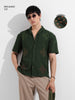 Men's Green Relaxed Fit Printed Resort Shirt