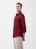 Men's Maroon Slim Fit Textured Party Wear Shirt