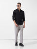 Men's Black Slim Fit Textured Party Wear Shirt