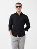 Men's Black Slim Fit Textured Party Wear Shirt