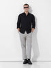 Men's Black Slim Fit Textured Party Wear Shirt