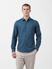 Men's Blue Slim Fit Textured Party Wear Shirt