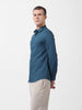 Men's Blue Slim Fit Textured Party Wear Shirt