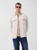 Men's Off White White Relaxed Fit Striped Casual Shirt