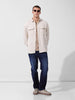 Men's Off White White Relaxed Fit Striped Casual Shirt