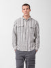 Men's Grey Relaxed Fit Striped Casual Shirt