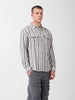 Men's Grey Relaxed Fit Striped Casual Shirt