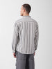 Men's Grey Relaxed Fit Striped Casual Shirt