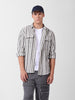 Men's Grey Relaxed Fit Striped Casual Shirt