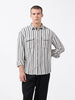Men's Black Relaxed Fit Striped Casual Shirt