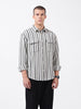 Men's Black Relaxed Fit Striped Casual Shirt