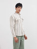 Men's Green Relaxed Fit Striped Casual Shirt