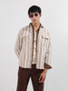 Men's Rust Relaxed Fit Striped Casual Shirt