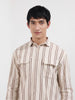 Men's Rust Relaxed Fit Striped Casual Shirt