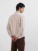 Men's Rust Relaxed Fit Striped Casual Shirt