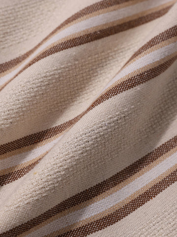 Men's Rust Relaxed Fit Striped Casual Shirt