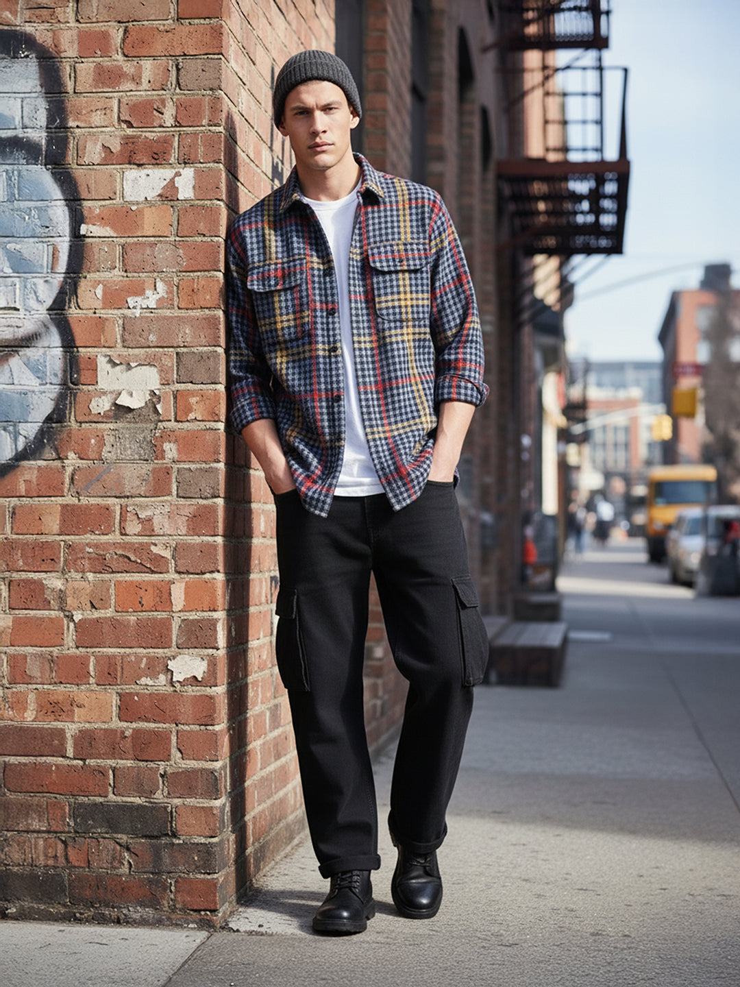 Men's Blue Relaxed Fit Striped Casual Shirt