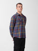Men's Blue Relaxed Fit Striped Casual Shirt