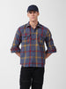 Men's Blue Relaxed Fit Striped Casual Shirt