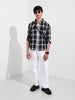 Men's Black Relaxed Fit Utility Striped Shirt