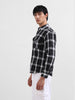 Men's Black Relaxed Fit Utility Striped Shirt
