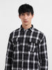 Men's Black Relaxed Fit Utility Striped Shirt