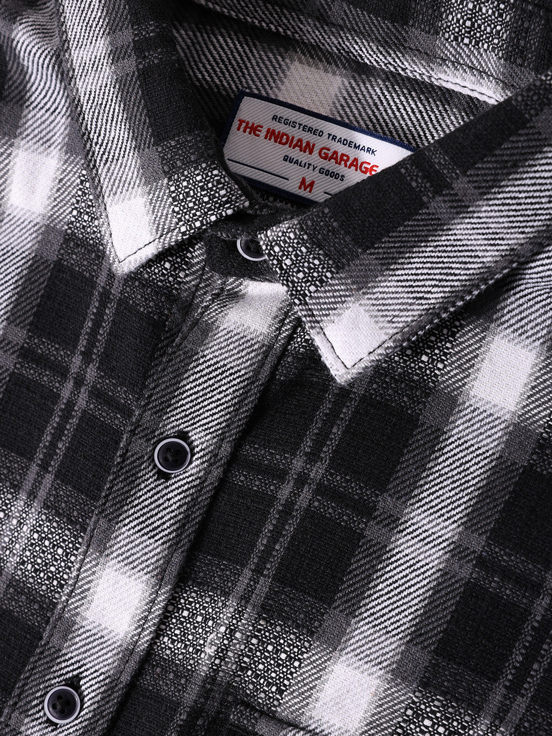 Men's Black Relaxed Fit Utility Striped Shirt