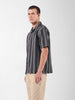 Men's Black Relaxed Fit Checked Resort Wear Shirt