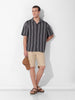 Men's Black Relaxed Fit Checked Resort Wear Shirt