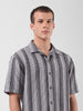 Men's Grey Relaxed Fit Checked Resort Wear Shirt
