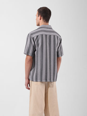 Men's Grey Relaxed Fit Checked Resort Wear Shirt