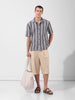 Men's Grey Relaxed Fit Checked Resort Wear Shirt