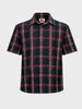 Men's Black Relaxed Fit Striped Resort Wear Shirt