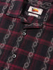Men's Black Relaxed Fit Striped Resort Wear Shirt