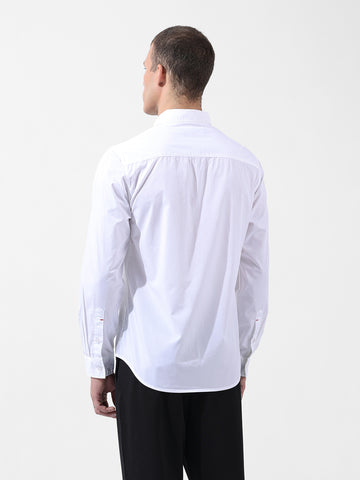 Men's White Regular Fit Solid Casual Shirt