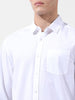 Men's White Regular Fit Solid Casual Shirt