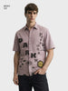 Men's Grey Boxy Fit Graphic Printed Casual Shirt