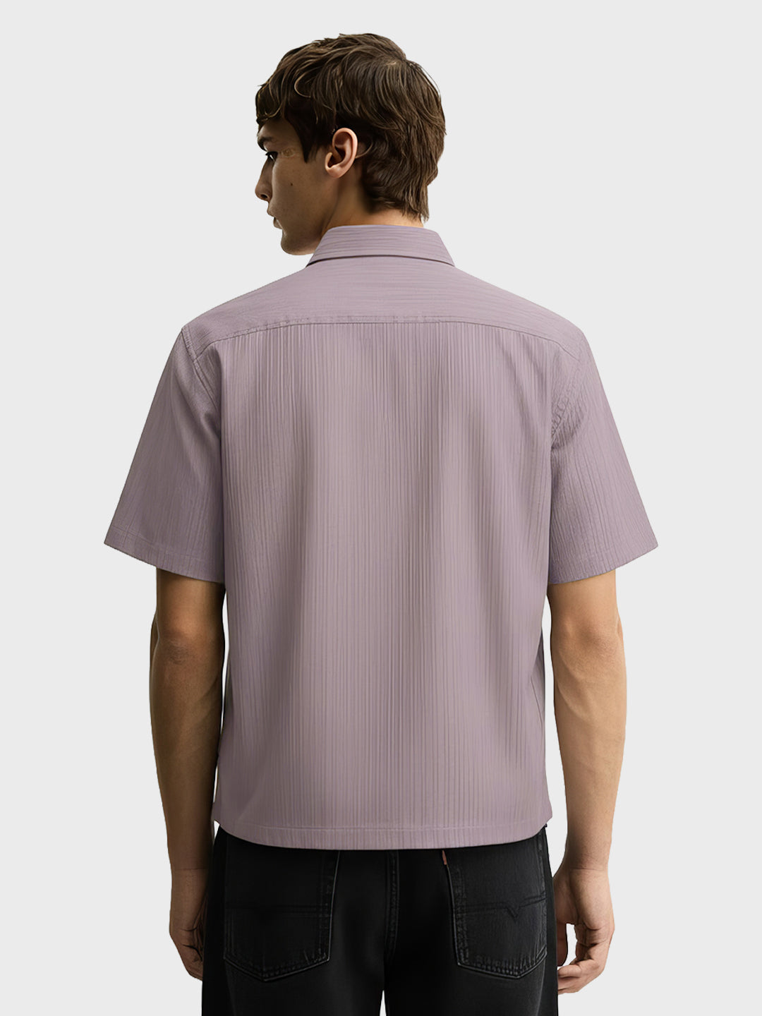 Men's Grey Boxy Fit Graphic Printed Casual Shirt