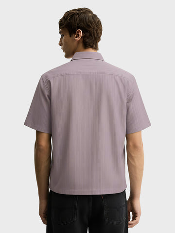Men's Grey Boxy Fit Graphic Printed Casual Shirt