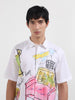 Men's White Boxy Fit Kidult Street Shirt